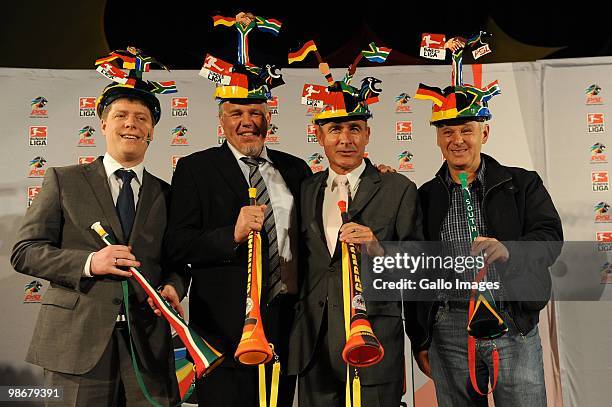 Christian Pfennig, director of communication of the German football league , Kjetil Siem, CEO PSL, Dieter W Haller, german ambassador and Rainer...