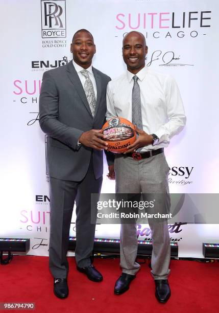 Bobby Simmons and Quentin Richardson attend Suite Life Welcome The BIG 3 NBA Veterans To Chicago at Perillo Rolls Royce on June 28, 2018 in Chicago,...