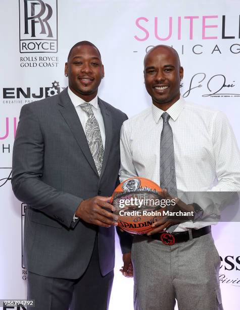 Bobby Simmons and Quentin Richardson attend Suite Life Welcome The BIG 3 NBA Veterans To Chicago at Perillo Rolls Royce on June 28, 2018 in Chicago,...