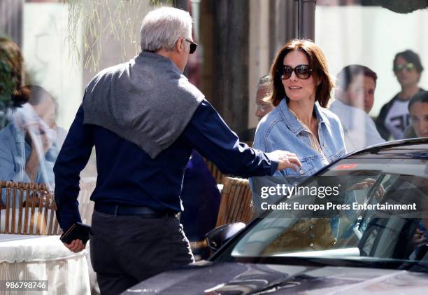 Mexican Adriana Abascal and her husband Emmanuel Schreder leave a restaurant on May 13, 2018 in Madrid, Spain.