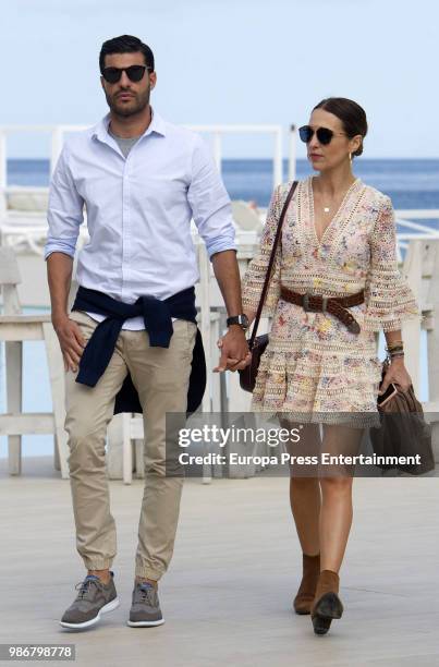 Paula Echevarria and Miguel Torres are seen on April 30, 2018 in Marbella, Spain.