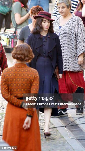 Blanca Suarez is seen during the set filming of the Netflix serie 'Las Chicas del Cable' on April 26, 2018 in Madrid, Spain.