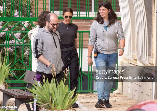 Paula Echevarria is seen during a break of 'Los nuestros' tv serie on May 8, 2018 in Madrid, Spain.