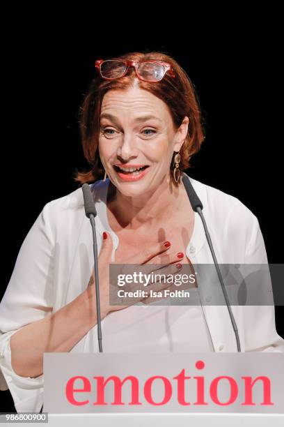 Austrian actress Aglaia Szyszkowitz during the Emotion Award at Curio Haus on June 28, 2018 in Hamburg, Germany.