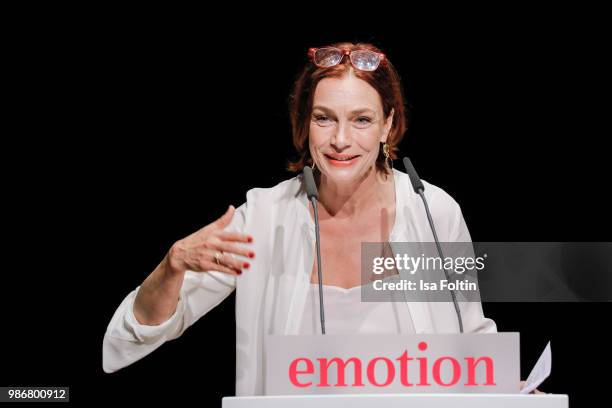 Austrian actress Aglaia Szyszkowitz during the Emotion Award at Curio Haus on June 28, 2018 in Hamburg, Germany.