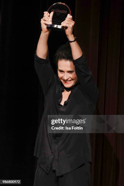 Award winner 'Frauen in Fuehrungspositionen' during the Emotion Award at Curio Haus on June 28, 2018 in Hamburg, Germany.