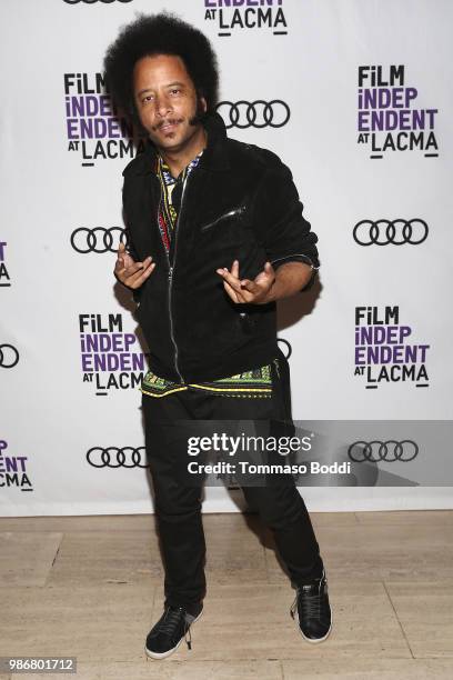 Director Boots Riley attends the Film Independent At LACMA Presents Screening And Q&A Of "Sorry To Bother You" at Bing Theater At LACMA on June 28,...