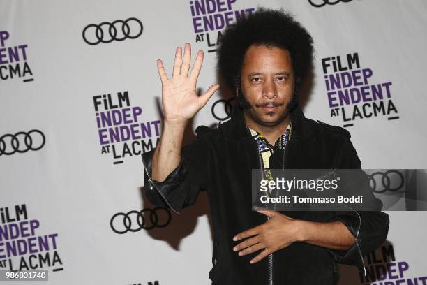 Director Boots Riley attends the Film Independent At LACMA Presents Screening And Q&A Of "Sorry To Bother You" at Bing Theater At LACMA on June 28,...