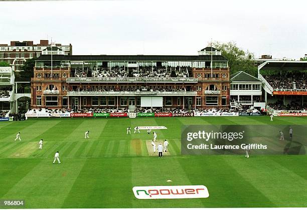 General view of play during the second days play in the npower First Test Match between England and Pakistan at Lords Cricket Ground. Mandatory...