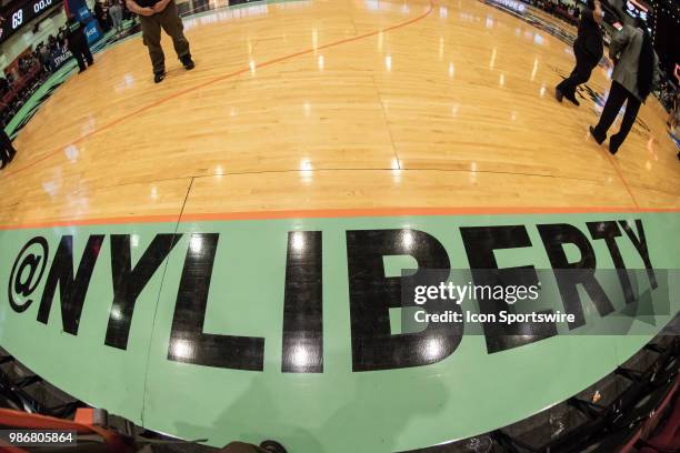 General arena view during the first half of the WNBA game between the Phoenix Mercury and New York Liberty on June 26 at Westchester County Center in...