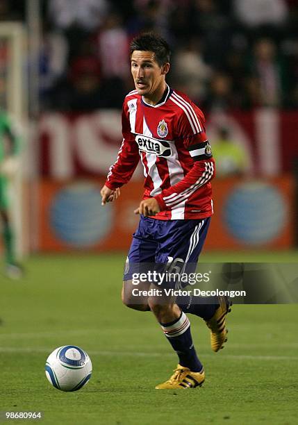 Sacha Kljestan of Chivas USA paces the ball on the attack during their MLS match against the San Jose Earthquakes at the Home Depot Center on April...