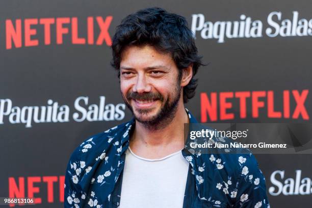 Alvaro Morte attends World Premiere of Netflix's Paquita Salas Season 2 on June 28, 2018 in Madrid, Spain.