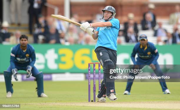 England batsman Gary Ballance hits out the 4th Royal London One Day International between England and Sri Lanka at Lord's Cricket Ground, London,...