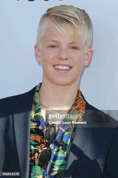 Carson Lueders attends Gen-Z Studio Brat's Premiere Of "Chicken Girls" at Ahrya Fine Arts Theater on June 28, 2018 in Beverly Hills, California.