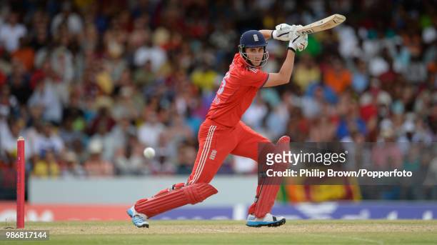 England opener Alex Hales hits out during the 3rd Twenty20 International between West Indies and England at the Kensington Oval, Bridgetown,...