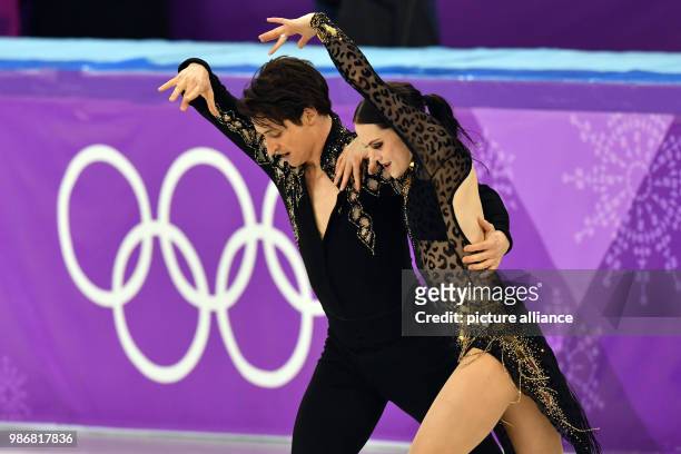 February 2018, South Korea, Gangneung: Olympics, Figure Skating, Ice Dance Short Dance, Gangneung Ice Arena: Tessa Virtue and Scott Muir from Canada...