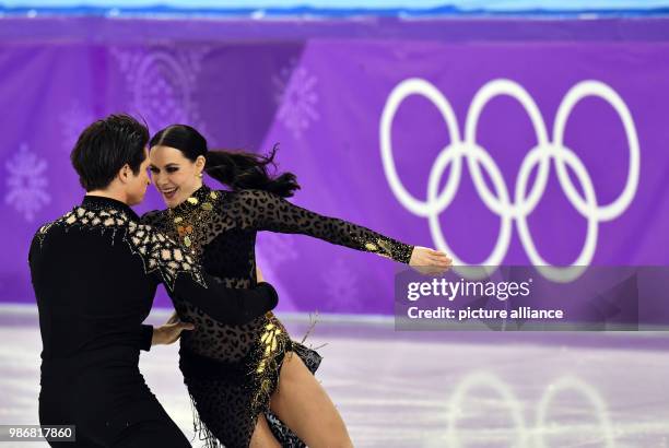 February 2018, South Korea, Gangneung: Olympics, Figure Skating, Ice Dance Short Dance, Gangneung Ice Arena: Tessa Virtue and Scott Muir from Canada...