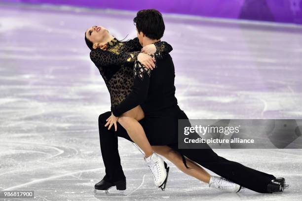 February 2018, South Korea, Gangneung: Olympics, Figure Skating, Ice Dance Short Dance, Gangneung Ice Arena: Tessa Virtue and Scott Muir from Canada...