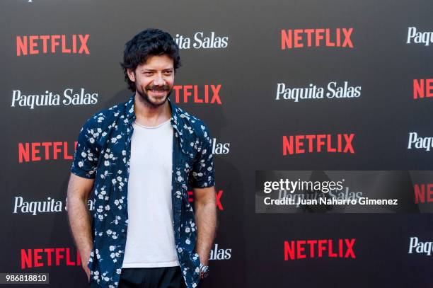 Alvaro Morte attends World Premiere of Netflix's Paquita Salas Season 2 on June 28, 2018 in Madrid, Spain.