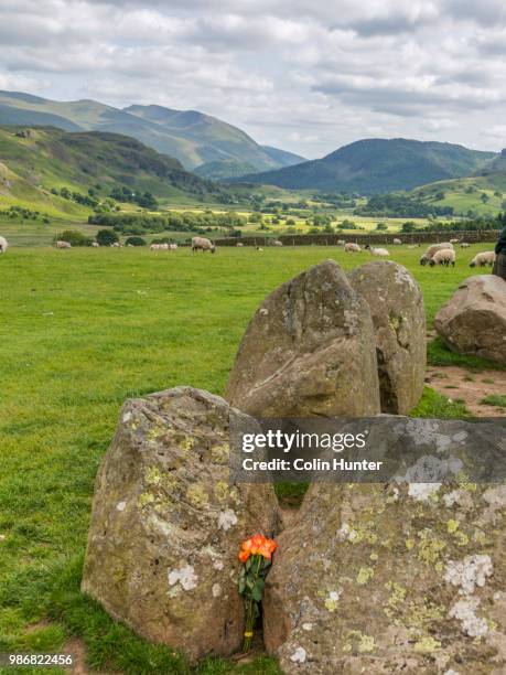 castlerigg stone circle - castlerigg stone circle stockfoto's en -beelden