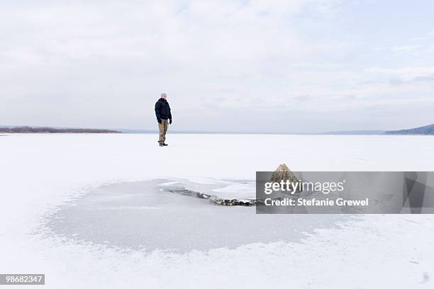 man on frozen lake - stefanie grewel 個照片及圖片檔