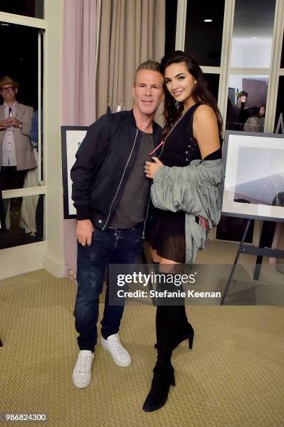 Scott Lipps and Hailee Lautenbach attend Diesel Presents Scott Lipps Photography Exhibition 'Rocks Not Dead' at Sunset Tower on June 28, 2018 in Los...