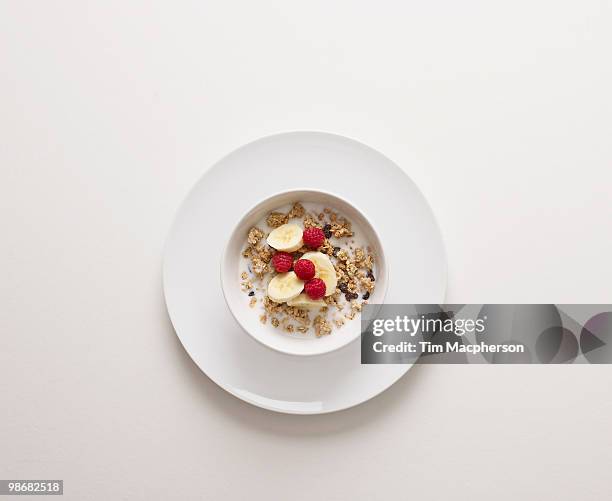 a bowl of cereal - bowl of cereal ストックフォトと画像