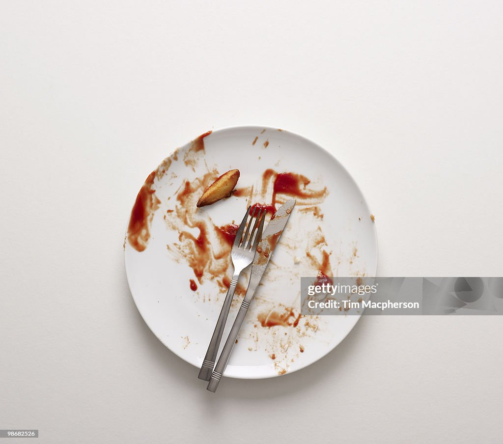 A dirty plate