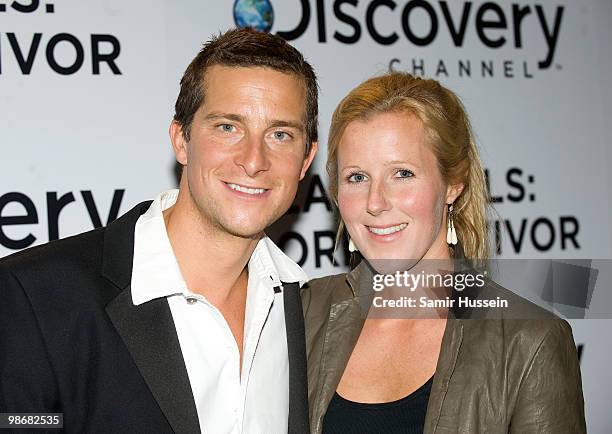 Bear Grylls and wife Shara Grylls attend the TV premiere of Bear Grylls: Born Survivor at The Empire Leicester Square on April 26, 2010 in London,...