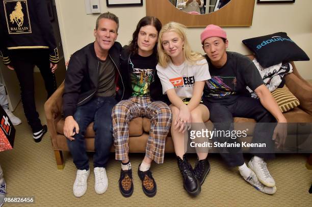 Scott Lipps, Borns, Anais Gallagher and guest attend Diesel Presents Scott Lipps Photography Exhibition 'Rocks Not Dead' at Sunset Tower on June 28,...
