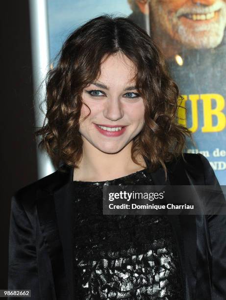 Actress Emilie Dequenne poses as she attends the 'J'ai Oublie de te Dire' premiere at Le Cinema des Cineastes on April 26, 2010 in Paris, France.