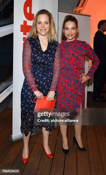 Febuary 2018, Germany, Berlin: Berlinale, Arte Reception in the Academy of Arts at the Pariser Platz. The actresses Anne Haug and Sina Martens....