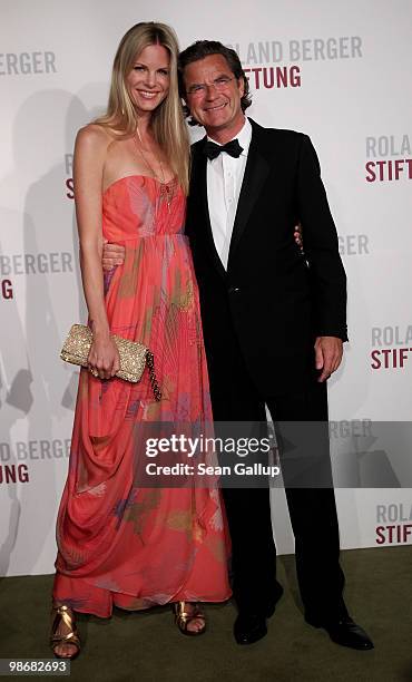 Florian Langenscheidt and Miriam Friedrich attend the Roland Berger Award for Human Dignity 2010 at the Konzerthaus am Gendarmenmarkt on April 26,...