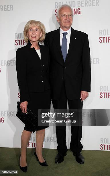 Edmund Stoiber and his wife Karin attend the Roland Berger Award for Human Dignity 2010 at the Konzerthaus am Gendarmenmarkt on April 26, 2010 in...