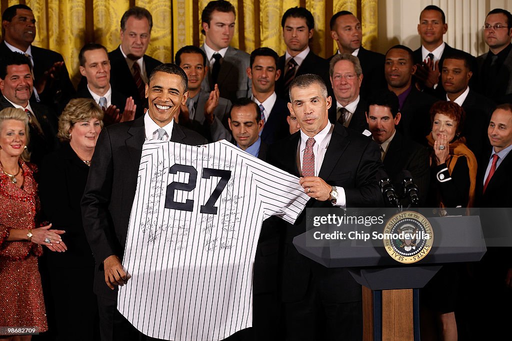 Obama Meets With World Champion NY Yankees At White House