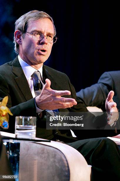 Michael Kowalski, chairman and chief executive officer of Tiffany & Co., speaks during a panel discussion at the American Express Publishing Luxury...