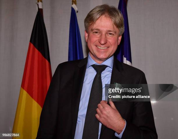 Febuary 2018, Germany, Berlin: Berlinale, "Soiree francaise du cinema" in the Frnech Embassy at the Pariser Platz: the director of the Frankfurt Book...