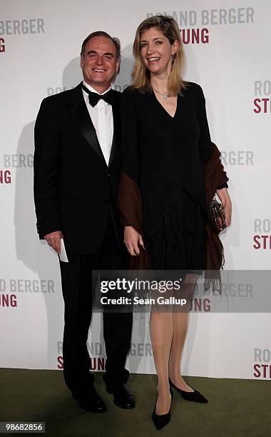 Georg Kofler, former Chairman of Premiere television channel, and his wife Christiane zu Salm attend the Roland Berger Award for Human Dignity 2010...