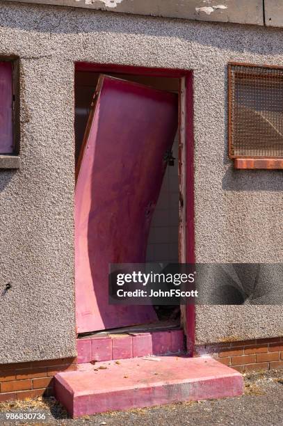 damaged school building - johnfscott stock pictures, royalty-free photos & images