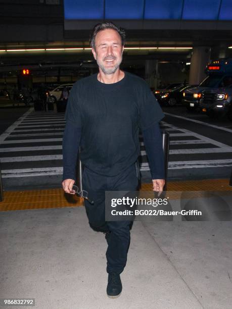 David Arquette is seen at Los Angeles International Airport on June 28, 2018 in Los Angeles, California.