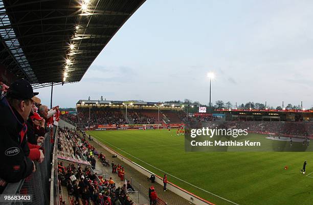 General view prior to the Second Bundesliga match between FC Energie Cottbus and 1.FC Union Berlin at Stadion der Freundschaft on April 26, 2010 in...