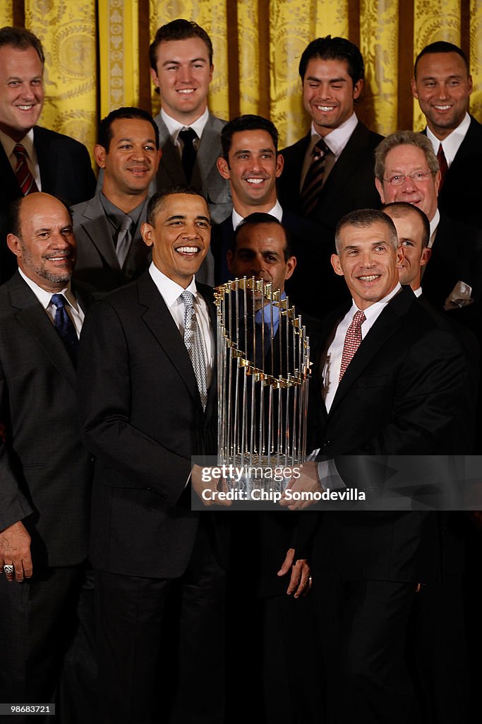 Obama Meets With World Champion NY Yankees At White House