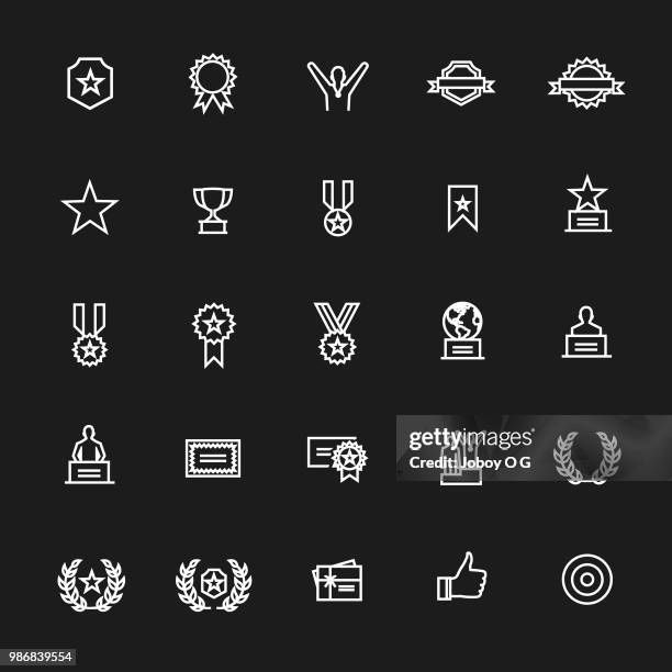 award set - trophy plaque stock illustrations