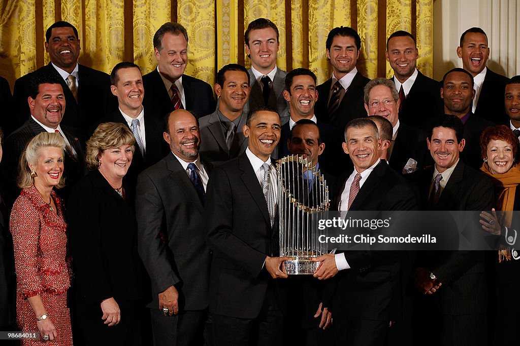Obama Meets With World Champion NY Yankees At White House
