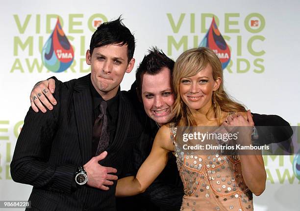 Joel Madden, Benji Madden and Hilary Duff