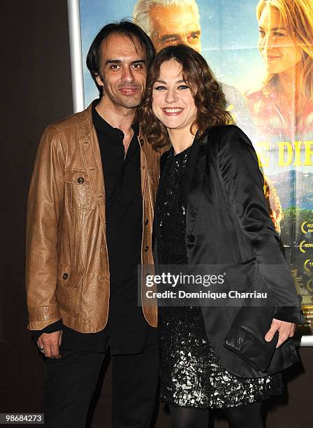 Director Laurent Vinas-Raymond and actress Emilie Dequenne attend the 'J'ai Oublie de te Dire' premiere at Le Cinema des Cineastes on April 26, 2010...