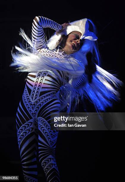 Grace Jones performs live at the Royal Albert Hall on April 26, 2010 in London, England.