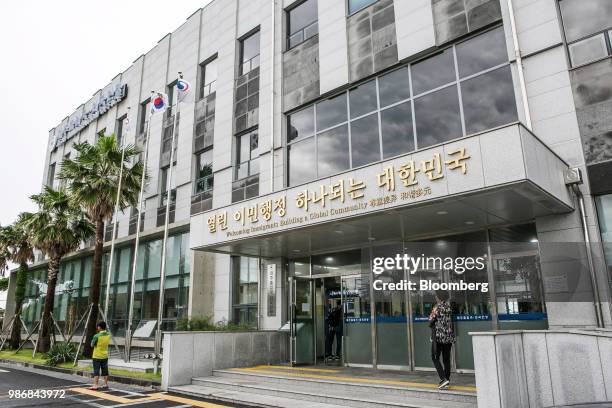 The Jeju immigration office stands in Jeju, South Korea, on Thursday, June 28, 2018. The asylum seekers in Jeju have sparked an uproar in South...