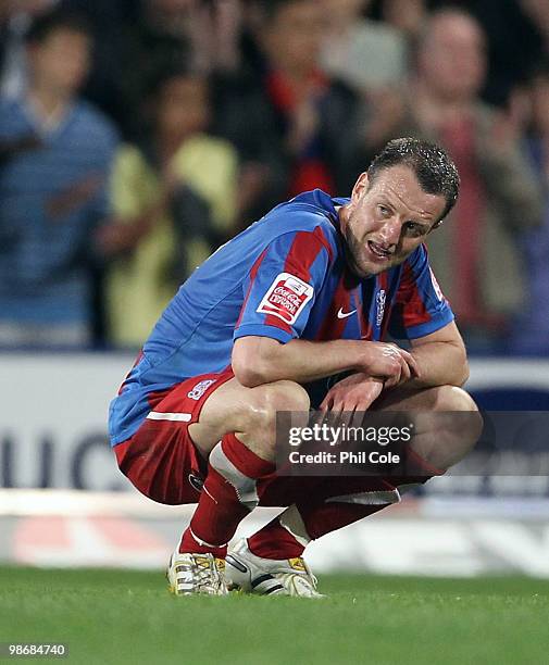 Clint Hill of Crystal Palace after the Coca Cola Championship match between Crystal Palace and West Bromwich Albion at Selhurst Park on April 26,...