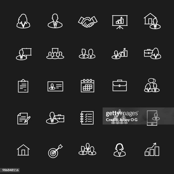 business set - interactive whiteboard icon stock illustrations